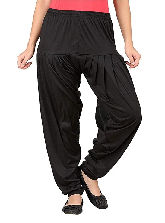 Ultra Soft Rayon Viscose Solid Attractive Pleated Pattern Casual wear Patiala Pants for Womens-image-24