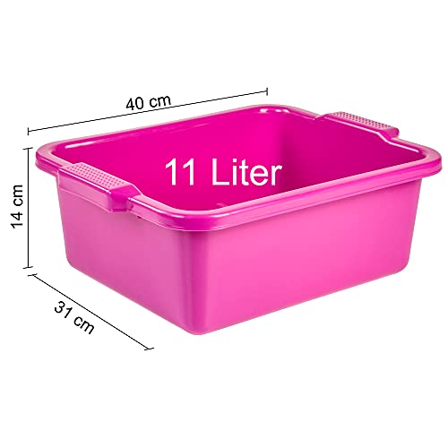 Hausfelder VIELZWECK Wanne und Schüssel 2er Set 11l. eckig - einsetzbar als Fußwanne, Waschschüssel, Spülschüssel, Spülwanne - Image 6
