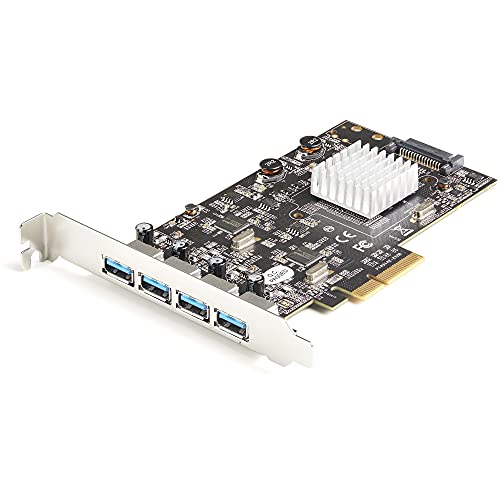 StarTech.com 4-Port USB PCIe Card - 10Gbps USB 3.1 3.2 Gen 2 Type-A PCI Express Expansion Card with 2 Controllers - 4X USB-A - USB PCIe Add-On Adapter Card - Windows Mac Linux (PEXUSB314A2V2)