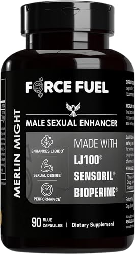 Sex Pills for Men – Last Longer in Bed and Enhance Erection Sensitivity – Includes Lab-Tested LJ100 Tongkat Ali, Sensoril Ashwagandha & Bioperine – 30 Doses for Men Aged 20-60 – Merlin Might