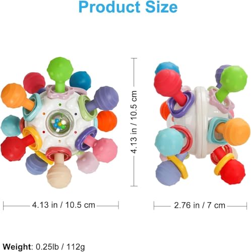 Image of Baby Montessori Sensory for 0-6 6-12 Months, Baby Teether Teething for Babies 0 3 6 9 12 18 Months, Newborn Infant Learning Developmental Gifts for 1 2 Year Old Boys Girls (White)