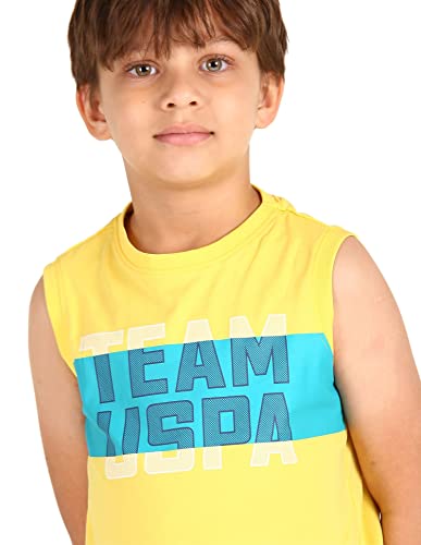 Image of U.S. Polo ASSN. Boy's Round Neck Regular Fit Brand Print Ikeb Muscle Tank - Pack of 1