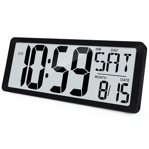 TXL 14.2" Large Digital Wall Clock Battery Operated,