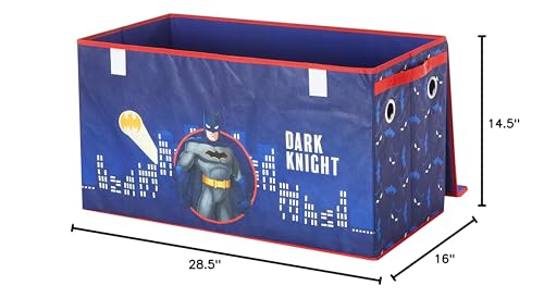 Idea Nuova Batman Collapsible Children’s Toy Storage Trunk, Durable with Soft Lid, 28.5"x14.5"x16"