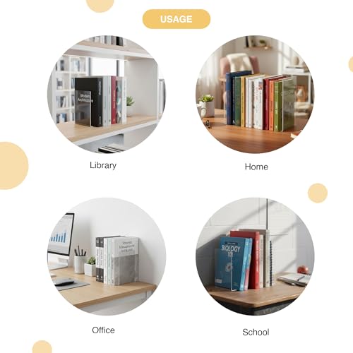 Image of oddpod Acrylic Clear Bookends for Office Decor /Book Shelf /Living Room /Home Decor 2101 - Transparent (2 Pcs)