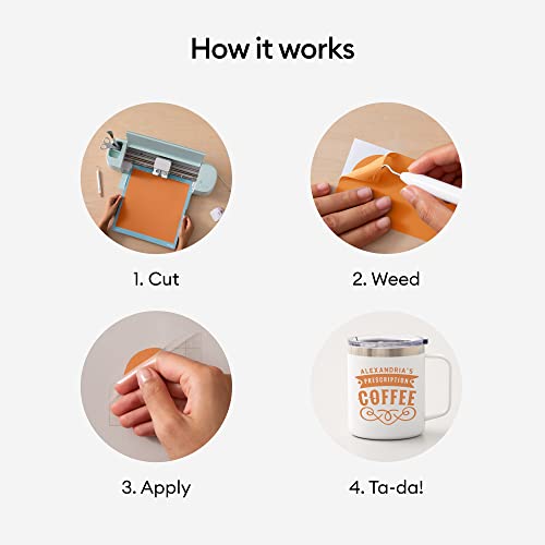 Image of Cricut Premium Permanent Vinyl Roll (12 in x 15 ft), Dark Orange - Weather-Resistant, Dishwasher-Safe & Fade-Proof, Compatible Cutting Machines