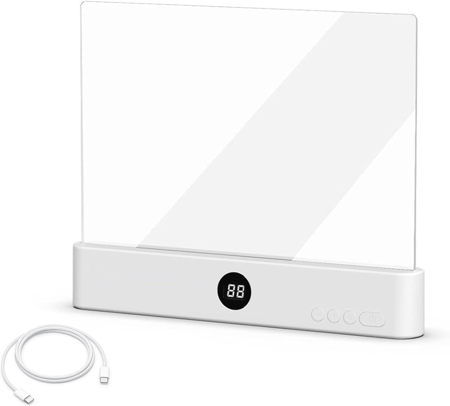 Flat Book Light Page Book Light for Reading in Bed at Night Clear LED Book Full Page Light Illuminator Panel Plate Lamp Board Wireless