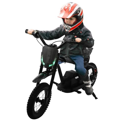 vinnyooc Vehículos Eléctricos Niños Motos Mini Eléctricos Crossbike Eléctrica Motocicleta Motocicleta Eléctrica Motocicleta Eléctrica Motocicleta Para Niños Capacidad de Carga 65 kg (Negro)