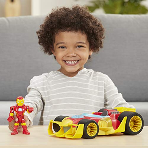 Super Hero Adventures Marvel Super Hero Adventures Iron Man Speedster, 5-Inch Figure and Vehicle Set, Collectible Toys for Kids Ages 3 and Up Multicolor