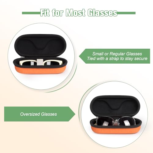 Image of Bukere Sunglasses Case, Hard Shockproof Glasses Case with Secure Strap & Carabiner Hook, Eyeglasses Storage Organizer