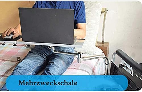 Stół na wózku inwalidzkim, Regulowana wysokość i szerokość, ergonomiczne biurko dla seniorów, przenośna aluminiowa taca do czytania