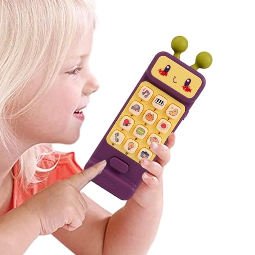 Mwqpgyh キッズ携帯電話のおもちゃ,幼児向けトイフォン | 携帯電話のおもちゃ 男の子の女の子のための赤ちゃんのおもちゃの電話、音楽とライト付きの携帯電話のおもちゃ、子供の幼児の教育学習おもちゃ