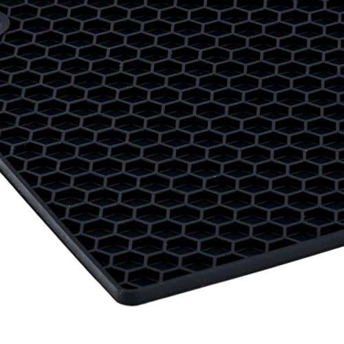 Kit 4 Descanso Panela Quadrado Em Silicone Preto 17 Cm Weck