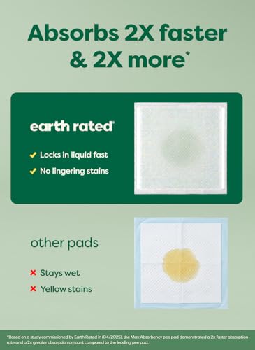 Earth Rated 40 Puppy Pads, Max Absorbency Pee Pads for Dogs, XL | Max Absorbency,Absorbs 2X Faster & 2X More, Leak Prevention, Potty Training, Fragrance-Free, Unscented - Image 4