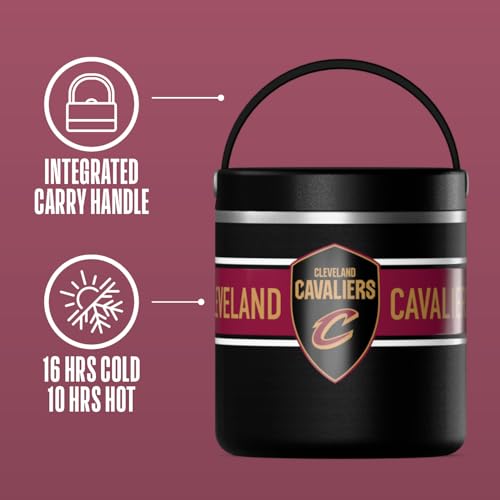 Image of Hydrapeak x NBA Officially Licensed Cleveland Cavaliers 25oz Stainless Steel Vacuum Insulated Thermos Food Jar with Handle, Wide Mouth Leak-Proof Soup Thermos for Adults, 10 Hours Hot & 16 Hours Cold