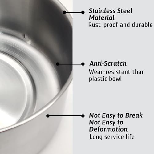 Kathson 2 Stück Hundekiste Schüssel Edelstahl Welpen Schalen Durable Spill-Proof Pet Wassernapf Hanging Wasser/Futter Metallschalen für Welpen mittelgroße Hunde Katzen (5.51 'x 2,2')