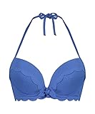 Hunkemöller Vorgeformtes Push-up Bügel-Bikinitop Scallop Cup A - E - Blue - 70E