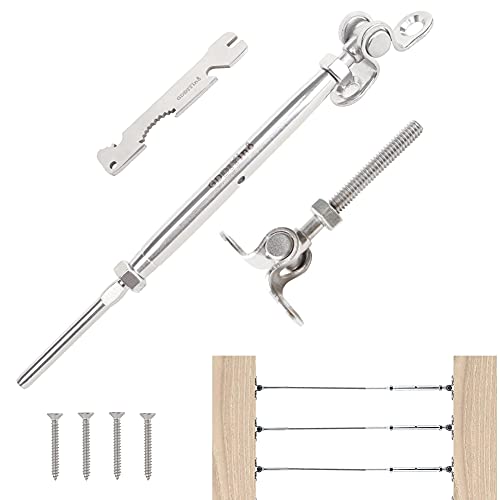 GDDIYing 6 Pack Cable Railing Hardware Deck Railing Kit System Fit 1/8