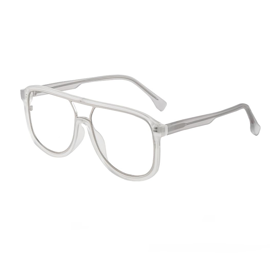 Montura de gafas de piloto para hombre, diseño de puente doble plano TR-90, montura grande unisex.