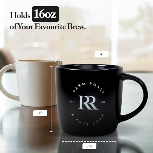 Set 2 Mugs Cafeteros de Cerámica Negra Moderna 16 oz miniatura 5