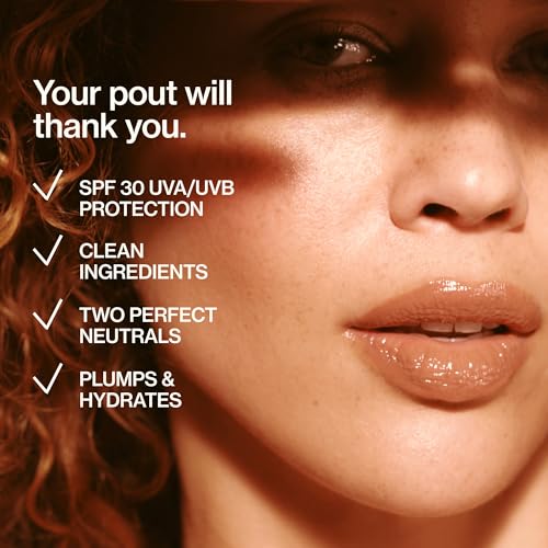 Good Weather Skin Daily Lip Sun Gloss SPF 30 in Iced Coffee (.59 Oz), Made with clean Ingredients like Mango Butter & Rosehip Oil for Nourishing and Hydrating, Hyaluronic acid for plumping, Glossy, modern neutral color