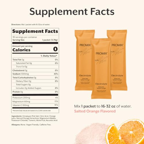 Image of ProMix Nutrition Electrolytes Powder, Salted Orange - 30 Servings