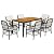 YITHOPI 7 Piece Patio Dining Set with Cushions Black Poly Rattan Versatile Lounge Furniture Outdoor Lounge Set Patio Furniture Sets Balcony Furniture Sets for patios, Gardens, Decks