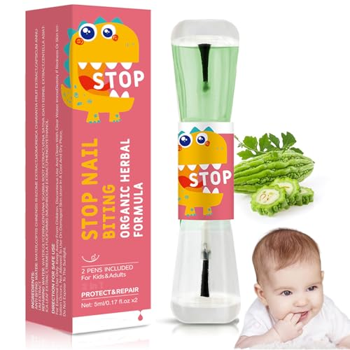 Bitter Nail Po-lish for Thumb Sucking & Nail Biting Stopper Plant-Based Clear Varnish Dual-Ended Pen Design Long-Lasting Daily Care for Kids & Adults