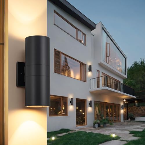 Nigaut 11.8" Outdoor Wall Lights 4 Pack, IP65 Waterproof Anti-Rust Aluminum Up and Down Lights Outdoor for House Garden Porch Exterior Lighting Fixtures, E26 Base
