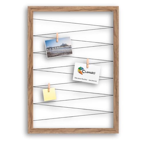CLAMARO \'Collage Flex\' Fotohalter 50x70 cm | Eiche Catania | Bilderrahmen Fotorahmen Collage mit Gummibändern und Foto Holzklammern | Ideal als Galerie für Fotos oder Postkarten CLAMARO \'Collage Flex\' Fotohalter 50x70 cm | Eiche Catania | Bilderrahmen Fotorahmen Collage mit Gummibändern und Foto Holzklammern | Ideal als Galerie für Fotos oder Postkarten