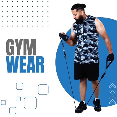 Image of Sleeveless Hoodies T Shirts for Men - Gym Vest, Sando Tank Top Wear, Workout Baniyan, Bodybuilding Tshirts, Sports Tshirt Vests