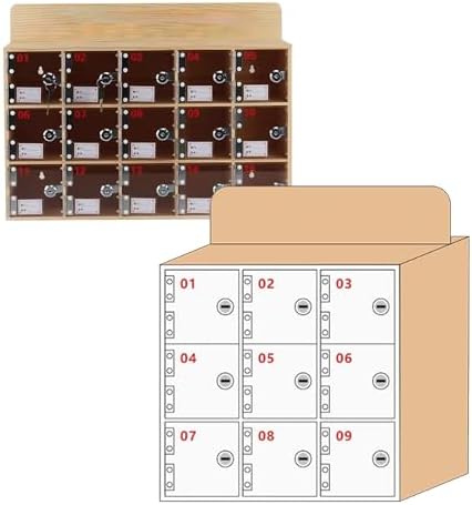Wall-Mounted Wooden Cell Phone Locker for Classroom - 20 Slot Mobile Phone Storage Cabinet, Securely Organizes Devices in Schools, Ideal for Student Use