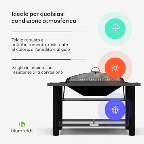 Blumfeldt Merano Avanzato - Braciere 3 in 1 con funzione grill, utilizzabile come tavolo, 87 x 87 cm - 5