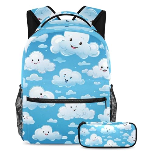 Sac à dos coloré avec trousse pour ne plus manquer de place, cartable d'étudiant ergonomique 40cm
