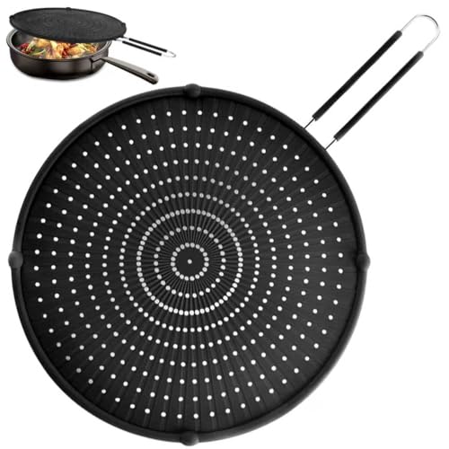 Apidgrowth Silicone Splatter Screen for Frying Pan,13inch Grease Splatter Guard,Heat-Resistant Splatter Guards for Cooking,Dishwasher Safe