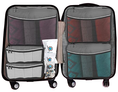 Packwürfel 5pcs Wert Set für Reisen - Plus 6pcs Gepäck Veranstalter Zip Beutel Cover