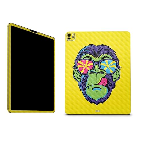 Image of MightySkins Carbon Fiber Skin Compatible with Apple iPad Pro 12.9 inch M2 6th Gen (2022) Full Wrap Kit - Hypno Chimp | Protective, Durable Textured Carbon Fiber Finish | Easy to Apply | Made in The USA