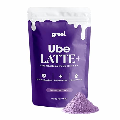 UBE LATTE+ | Poudre d'Ube naturelle | Boisson en Poudre Violette sans Caféine | Alternative Café & Matcha - 100g