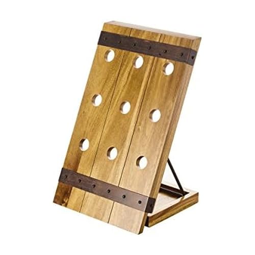 Gourmet Basics by Mikasa Monterey Acacia Wood 9-Bottle Countertop Rack