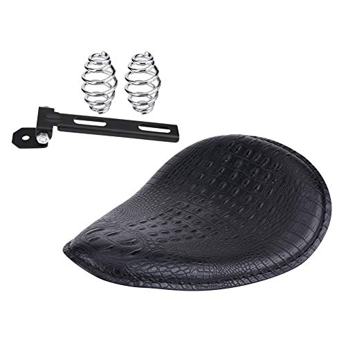 KIMISS Asiento de PU cuero cómodo de Motocicleta de personalizadas de Universal(Negro)