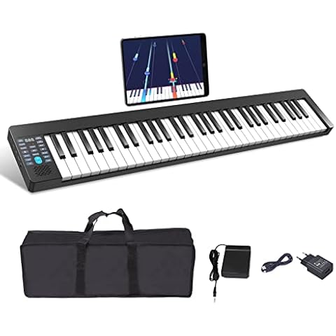 OYAYO Piano Keyboard 61 Keys Keyboard Piano Support MIDI and Bluetooth Portable Piano for Beginners with Piano Bag and Sustain Pedal for Christmas and Birthday Gift Cover