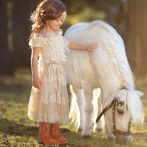 RLW Kids Cowboy Boots for Boys Girls, Square Toe Riding Western Cowgirl Boot with Walking Heel for Youth Toddler/Little/Big Kid4