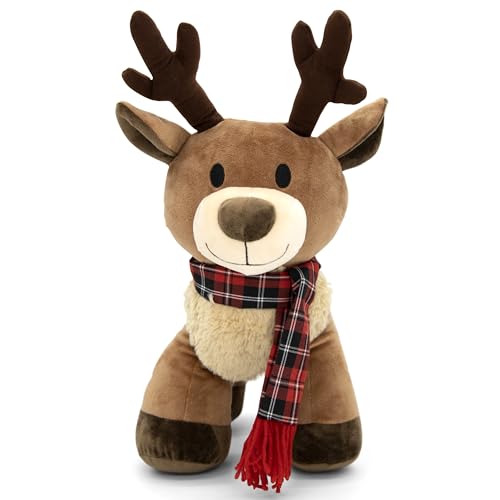 PLUSHIBLE BRIDGING MILES WITH SMILES Plush Reindeer Stuffed Animal - Holiday Deer Characters with Antlers Toy for Girl, Boy, Baby, Toddler - Christmas Decor - Little Plushie Toys - Randall, 8