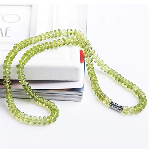 6Mm Genuine Jewelry Necklace Natural Peridot Crystal Gemstone Faceted Abacus Beads #TOP1