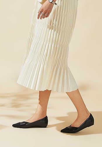 Arromic Flats Shoes for Women, Low Wedge Pointed Toe Women Flats with Arch Support, Heel Pad and Inner Heel, Comfortable Slip on Flats for Office Work Casual Dressy Wedding3