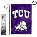 Texas Christian Horned Frogs Garden Banner Flag with Stand Pole Holder