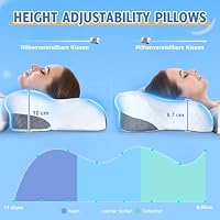 VJASD Orthopädisches Nackenstützkissen aus Memory Foam – Ergonomisches Kopfkissen gegen Nackenschmerzen, höhenverstellbares Seitenschläferkissen mit atmungsaktivem Bezug – Ansicht 6