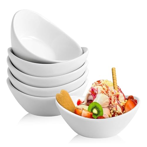 CECOMBINE 6 Pack Ceramic Dipping Bowls, 2.7 Oz Porcelain Dipping Sauce Dishes Dip Pinch Bowl, Soy Sauce Dishes Mini Bowls for Charcuterie Board Sushi, Tomato Sauce, Salad Dressing, BBQ (White)