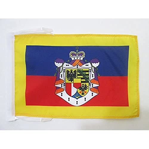 AZ FLAG - Drapeau Etendard du prince du Liechtenstein - 45x30 cm - Pavillon Principauté De Liechtenstein 100% Polyester Avec Deux Cordelettes - 20g