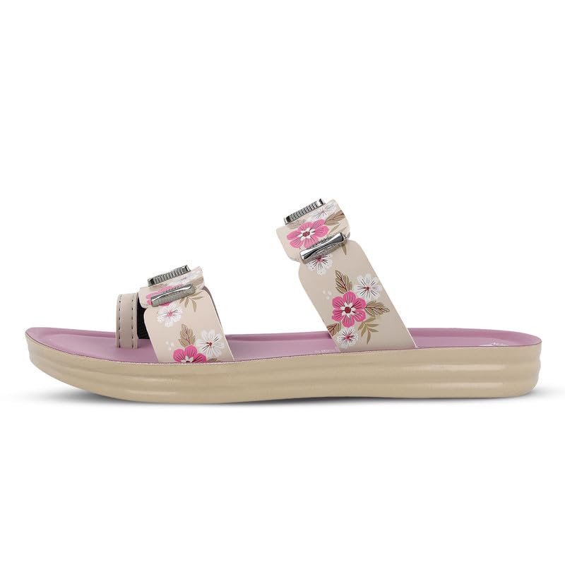 Image of WALKAROO Flat Sandals For Women|Soft Cushion Footbed, Lightweight PU Sole & Slip-On Sandals|WLR74018